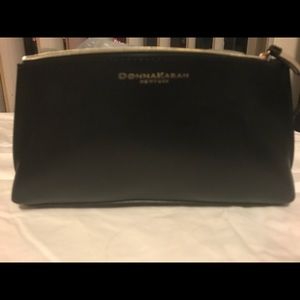 Donna Karen Leather Clutch Cosmetic Bag